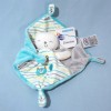 Ours MOTS D'ENFANTS sos doudou carré plat bleu et gris