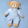 Ours KALOO doudou bleu salopette car