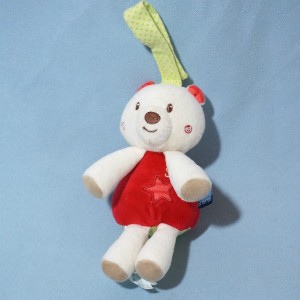 ours SUCRE D'ORGE doudou hochet avec attache