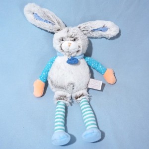 Lapin DOUDOU ET COMPAGNIE Collection Les Choupidoux marron et bleu