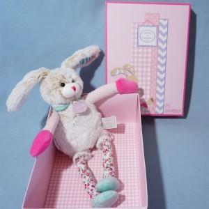 Lapin DOUDOU ET COMPAGNIE Collection Les Choupidoux beige et rose