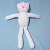 Chat BOUT'CHOU doudou blanc étoiles rose