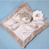 Ours NICOTOY doudou carré plat rose