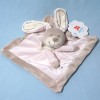 Lapin NICOTOY doudou carré plat rose