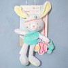Lapin SUCRE D'ORGE doudou indien attache tétine