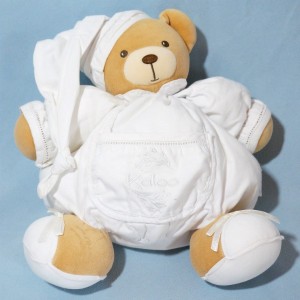 Ours KALOO doudou boule blanc GM