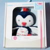 Pingouin SUCRE D'ORGE doudou Cajou bleu marine et blanc mouchoir blanc