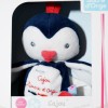 Pingouin SUCRE D'ORGE doudou Cajou bleu marine et blanc mouchoir blanc