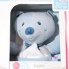 ours SUCRE D'ORGE doudou Cajou bleu mouchoir blanc
