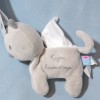 Chat SUCRE D'ORGE doudou Cajou gris mouchoir blanc