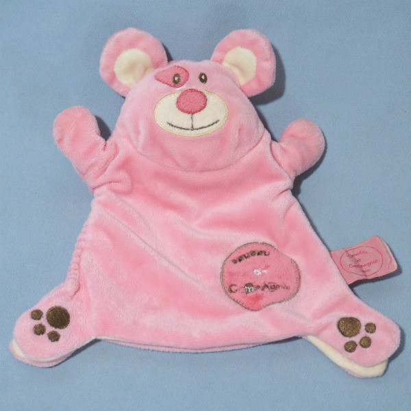 Souris DOUDOU ET COMPAGNIE marionnette Monster rose