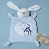 Lapin GRAIN DE BLE doudou plat bleu
