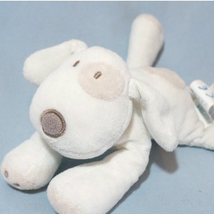 Chien OBAIBI OKAIDI doudou beige et blanc