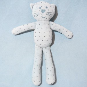 Chat BOUT'CHOU doudou gris étoiles