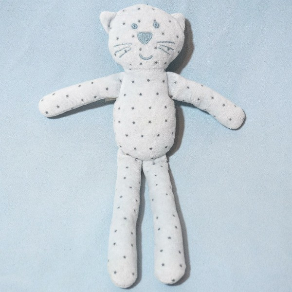 Chat BOUT'CHOU doudou gris étoiles