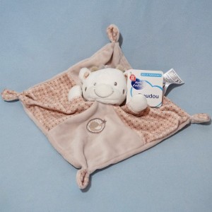 Vache MOTS D'ENFANTS doudou plat beige