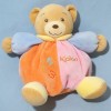 Ours KALOO doudou boule orange rose et bleu 123