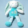 Lapin MOTS D'ENFANTS doudou bleu et blanc