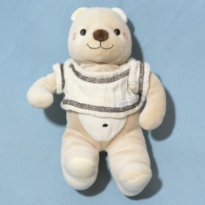 Ours SUCRE D'ORGE doudou beige avec pull