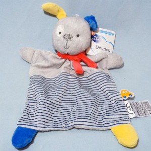 Chien MOTS D'ENFANTS doudou plat gris