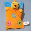 Winnie DISNEY doudou coussin rectangle orange et bleu ronds