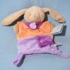 Lapin DOUDOU ET COMPAGNIE marionnette violet et orange
