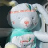 Lapin SUCRE D'ORGE sos doudou Cajou bleu indien