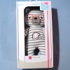 Ours SUCRE D'ORGE sos doudou peluche rayé beige lunettes
