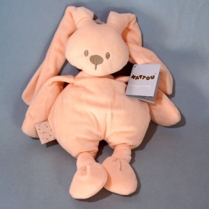 Lapin NATTOU collection "Lapidou" sos doudou rose saumon
