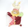 DOUDOU ET COMPAGNIE Ours marionnette avec mouchoir bordeaux
