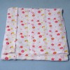 lange ou couche carré MOTS D'ENFANTS doudou blanc fleurs rose et jaune