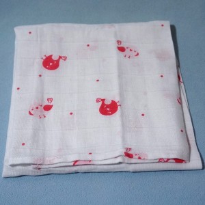 lange ou couche carré MOTS D'ENFANTS doudou blanc fleurs rose et jaune