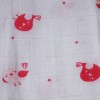 lange ou couche carré MOTS D'ENFANTS doudou blanc fleurs rose et jaune