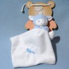 Agneau BABY NAT bleu avec doudou mouchoir carré blanc