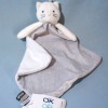 Chat OBAIBI doudou carré plat blanc et gris