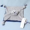 Chat BOUT'CHOU doudou carré plat gris et bleu marine