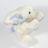 DOUDOU ET COMPAGNIE Lapin  Bonbon blanc et bleu petit modèle