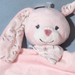 Lapin BOUT'CHOU doudou plat rose