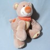 Ours NATTOU doudou beige, foulard et empreinte orange