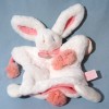 Lapin DOUDOU ET COMPAGNIE "Pompon" blanc et rose marionnette