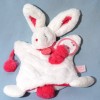 Lapin DOUDOU ET COMPAGNIE "Pompon" blanc et rose marionnette