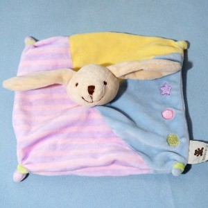 Lapin CMP Doudou carré plat multicolore