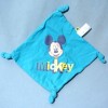 Mickey Carrefour DISNEY doudou carré plat bleu