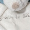 Lapin GRAIN DE BLE doudou plat blanc et beige