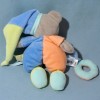 Ours BABY NAT doudou "gourmandise" bleu orange et vert