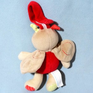papillon SUCRE D'ORGE doudou corps rouge étoile
