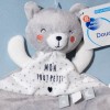 Ours MOTS D'ENFANTS sos doudou carré plat gris Mon tout petit