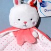 Lapin MOTS D'ENFANTS doudou plat rose
