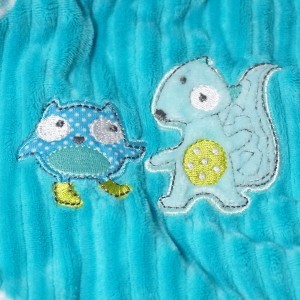 Lapin MOTS D'ENFANTS doudou plat bleu et blanc