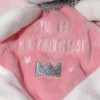 Lapin NICOTOY SIMBA doudou carré plat rose "Tu es ma princesse"